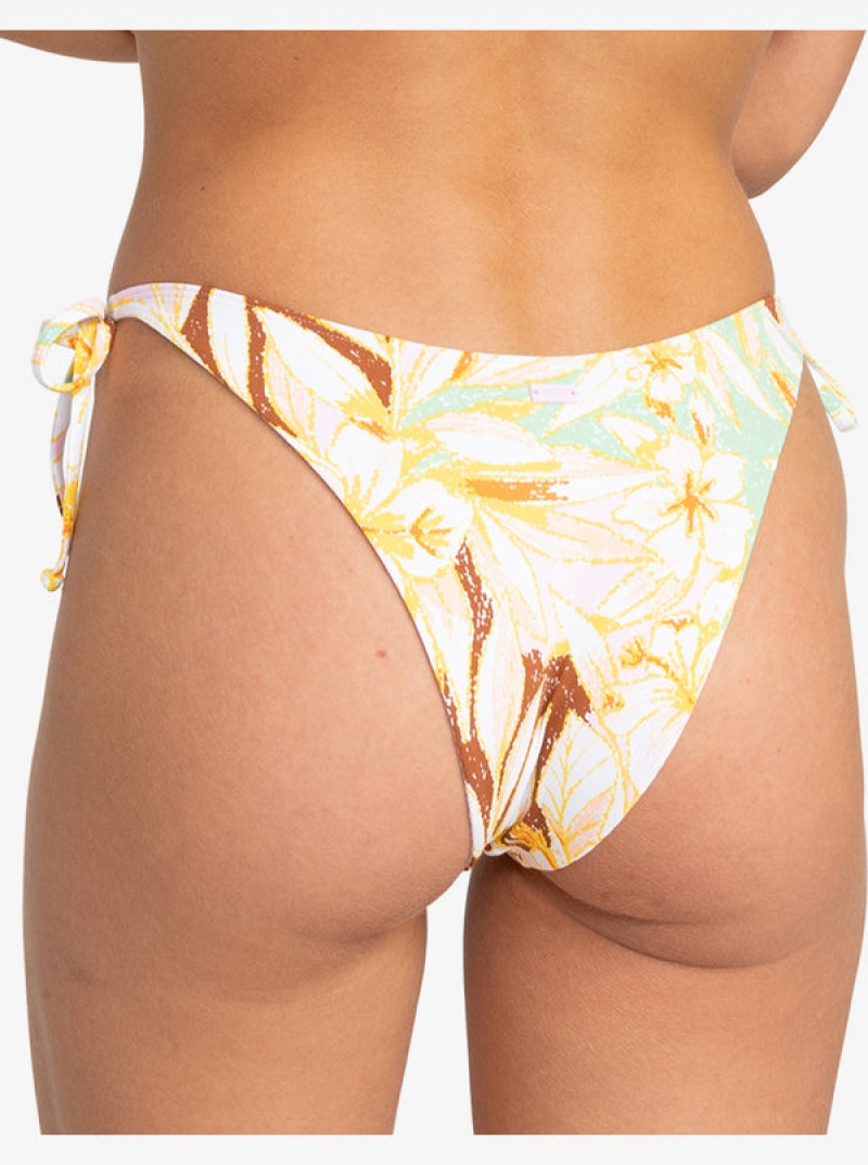 Roxy Printed Beach Classics Tie Side High Leg Cheeky Bikini Bottoms | 23560-AGZL