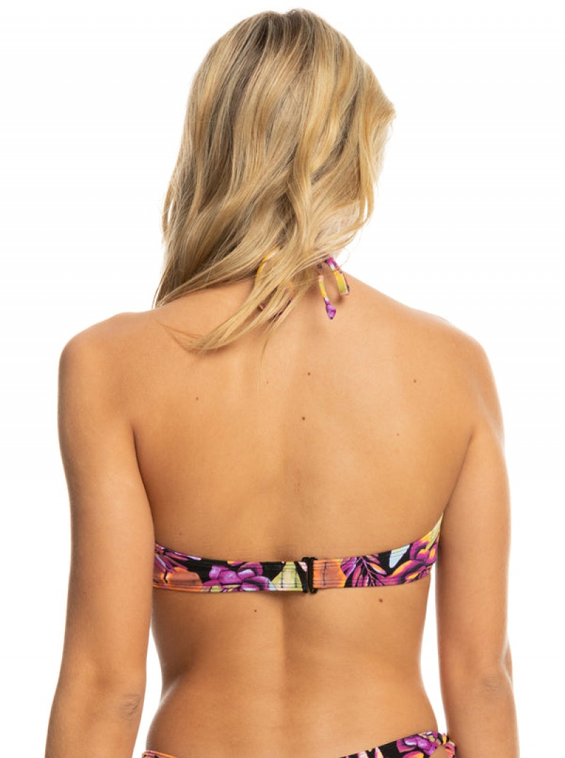 Roxy Printed Beach Classics Triangle Bikini Tops | 76903-XBFZ