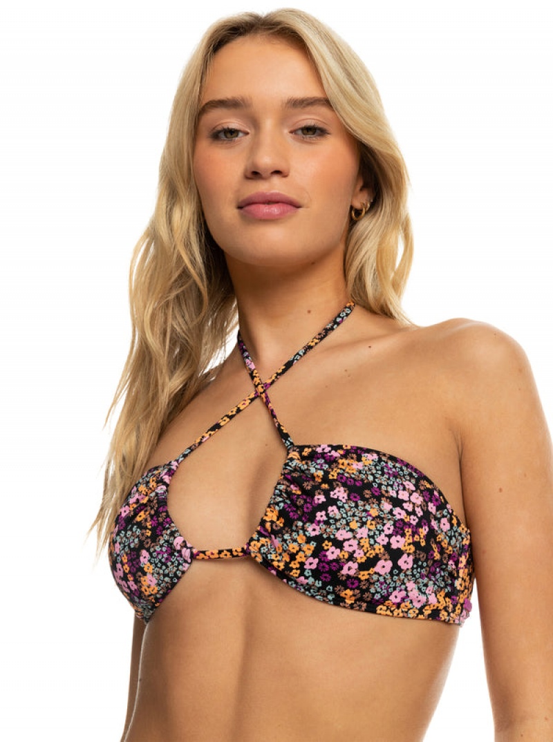 Roxy Printed Beach Classics Triangle Bikini Tops | 32874-BMDQ