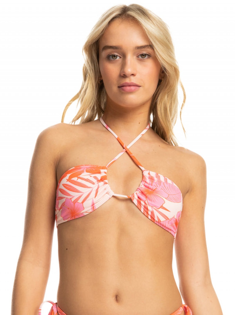 Roxy Printed Beach Classics Triangle Bikini Tops | 59813-USAT