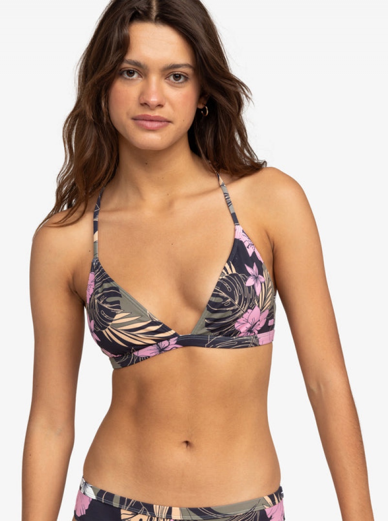 Roxy Pro The Cut Back Fixed Triangle Bikini Tops | 02479-PSLC