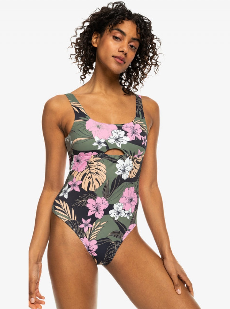 Roxy Pro The Double Line One-Piece Swimsuits | 18365-SJVK