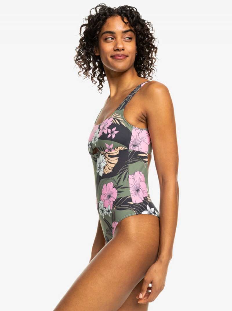 Roxy Pro The Double Line One-Piece Swimsuits | 18365-SJVK