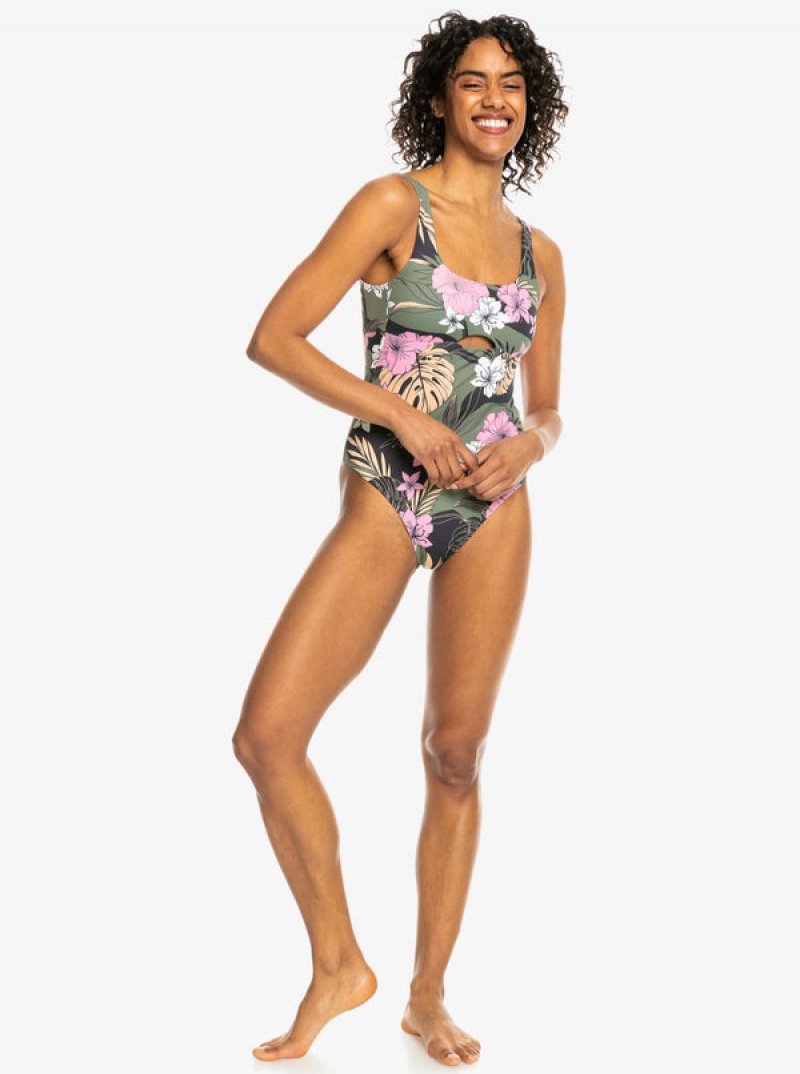 Roxy Pro The Double Line One-Piece Swimsuits | 18365-SJVK