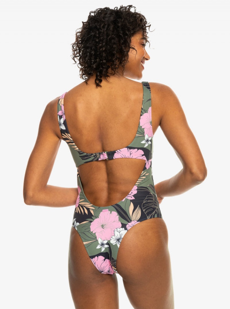 Roxy Pro The Double Line One-Piece Swimsuits | 18365-SJVK