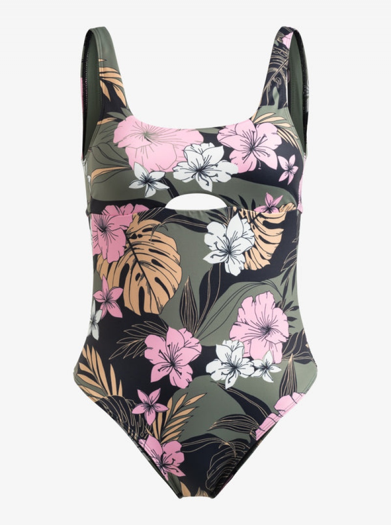 Roxy Pro The Double Line One-Piece Swimsuits | 18365-SJVK