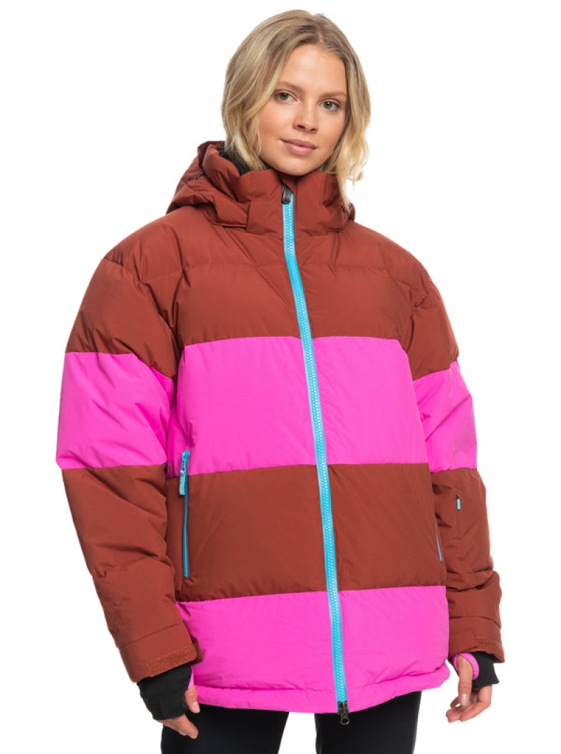 Roxy ROWLEY Block Puffer Technical Snowboard Jackets | 37801-GKUM