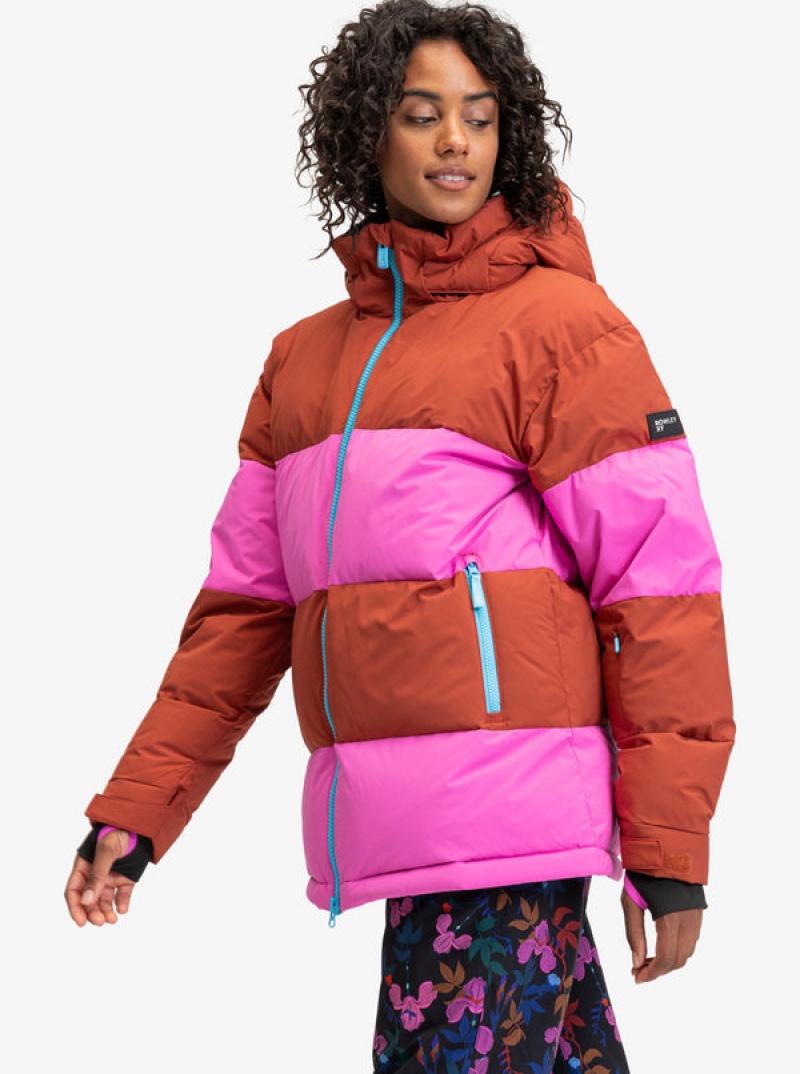 Roxy ROWLEY Block Puffer Technical Snowboard Jackets | 37801-GKUM