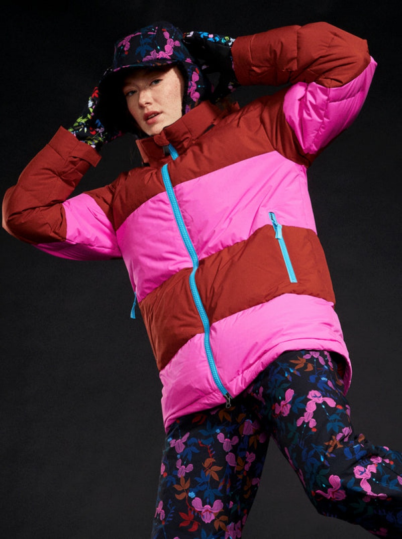 Roxy ROWLEY Block Puffer Technical Snowboard Jackets | 37801-GKUM