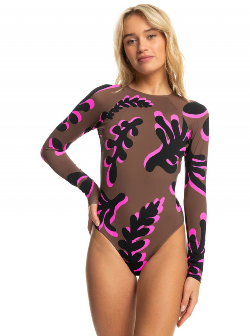 Roxy ROWLEY Long Sleeve One-Piece Swimsuits | 64297-EKVG