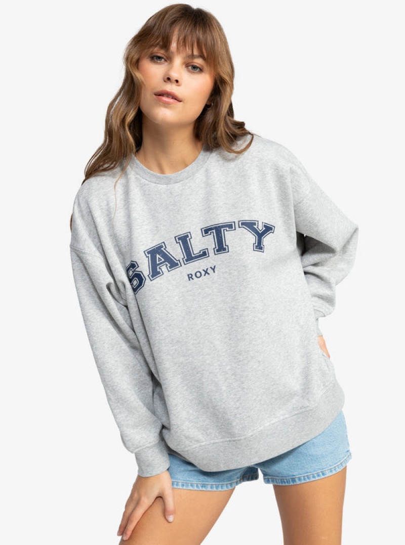 Roxy Salty Morning Hike Crew Neck Hoodie | 52463-YNTI