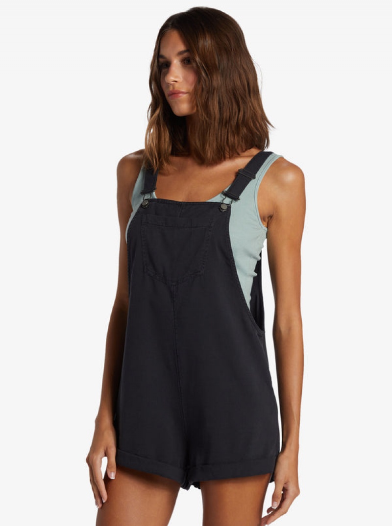 Roxy Silver Sky Set Short Overalls Jumpsuits | 69573-BTLC