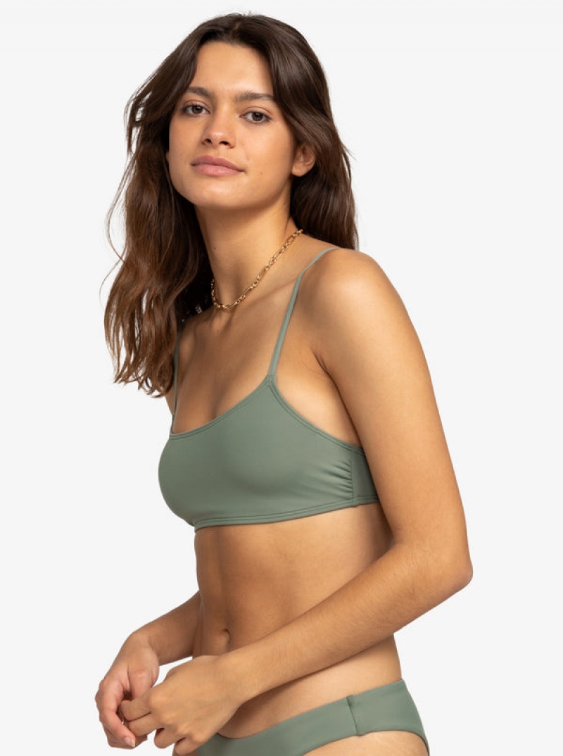 Roxy Solid Beach Classics Bralette Bikini Tops | 13860-DCBW