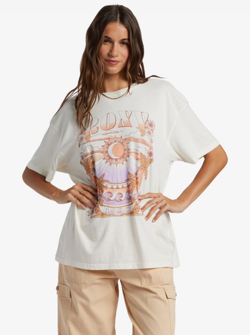 Roxy Star Chart Oversized Boyfriend T-shirts | 59431-EDVY