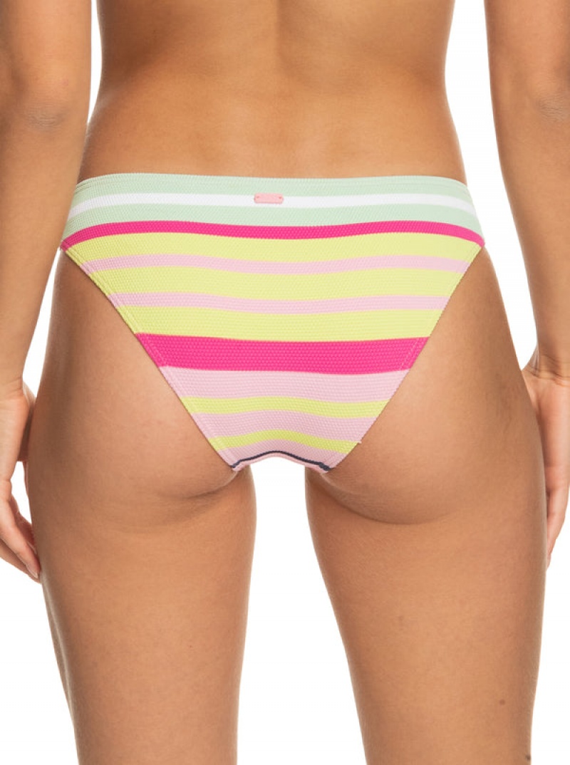 Roxy Stripe Soul Mid Waist Bikini Bottoms | 70293-SUWQ