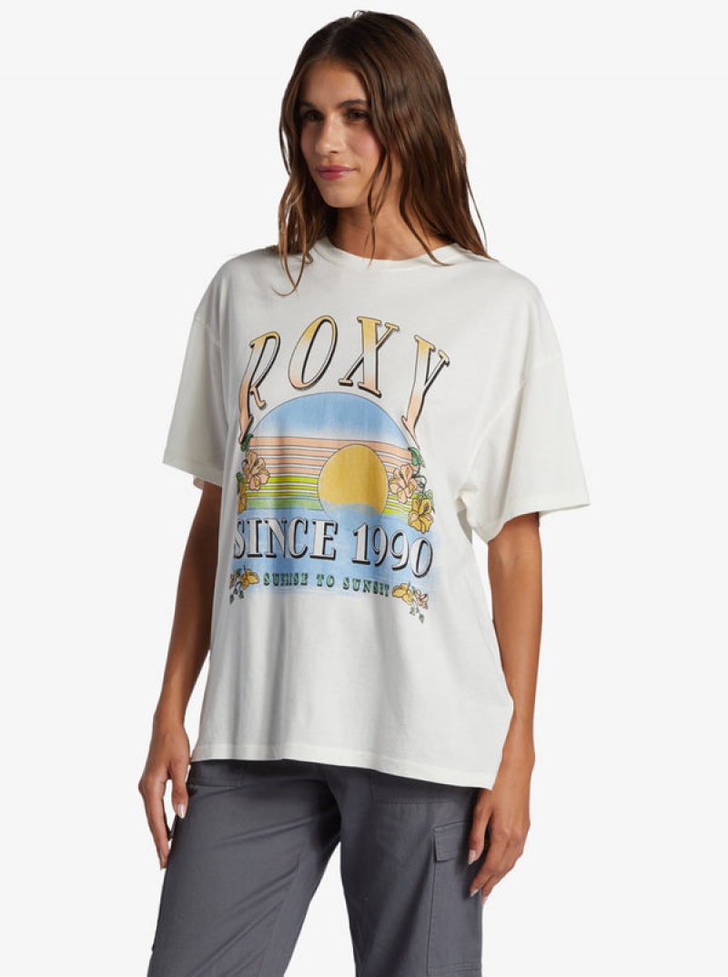 Roxy Sunrise To Sunset Oversized Boyfriend T-shirts | 87610-QWAT