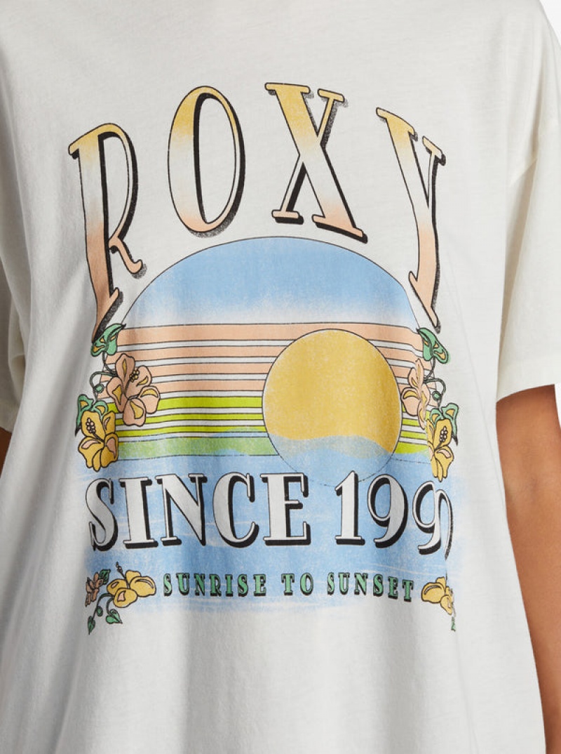 Roxy Sunrise To Sunset Oversized Boyfriend T-shirts | 87610-QWAT