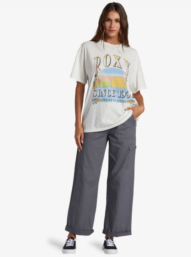 Roxy Sunrise To Sunset Oversized Boyfriend T-shirts | 87610-QWAT