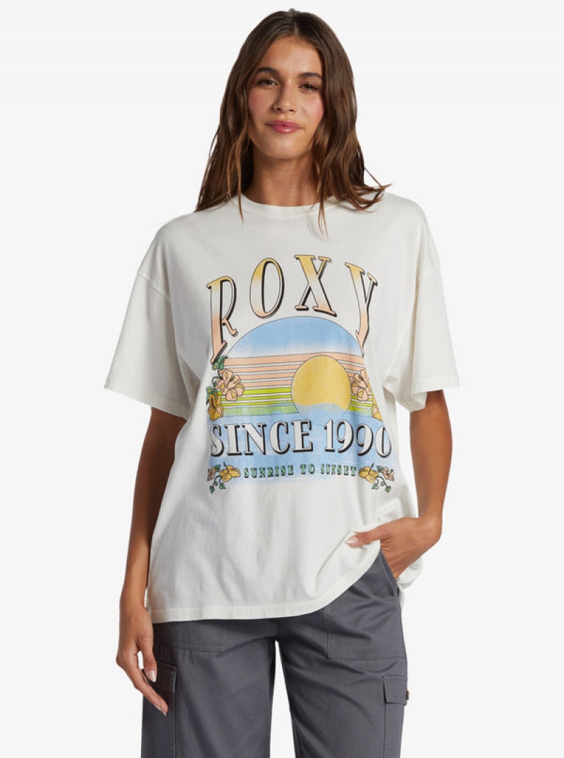 Roxy Sunrise To Sunset Oversized Boyfriend T-shirts | 87610-QWAT