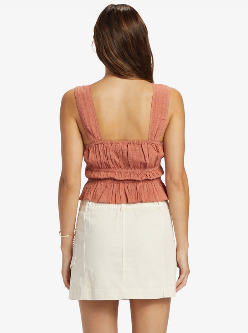 Roxy Sunset Mist Ruched Tops | 24635-HUPW