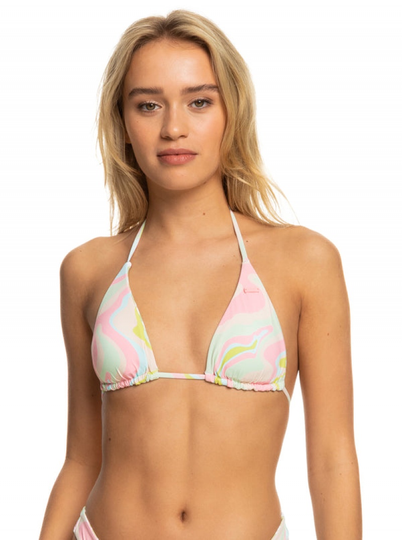 Roxy Tropics Hype Reversible Tiki Tri Bikini Tops | 61935-TIQF