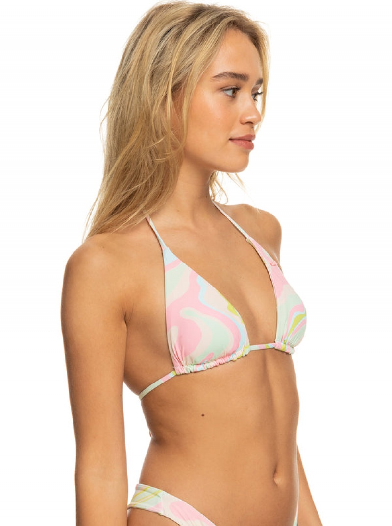 Roxy Tropics Hype Reversible Tiki Tri Bikini Tops | 61935-TIQF