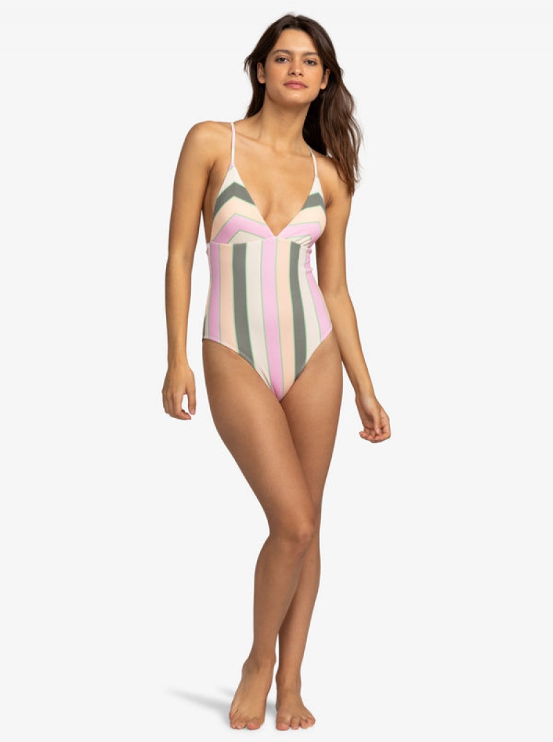 Roxy Vista Stripe One-Piece Swimsuits | 23978-AONB