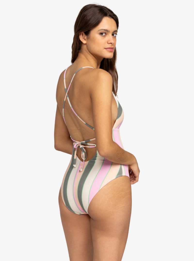 Roxy Vista Stripe One-Piece Swimsuits | 23978-AONB