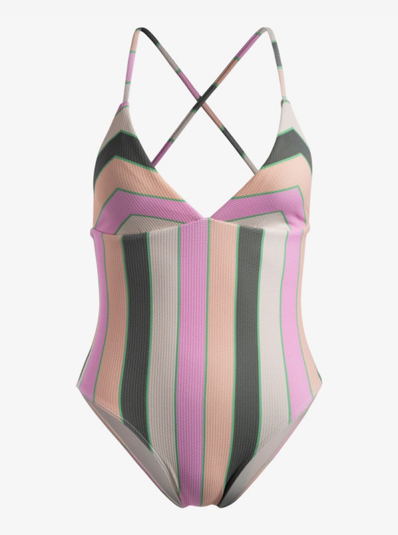 Roxy Vista Stripe One-Piece Swimsuits | 23978-AONB