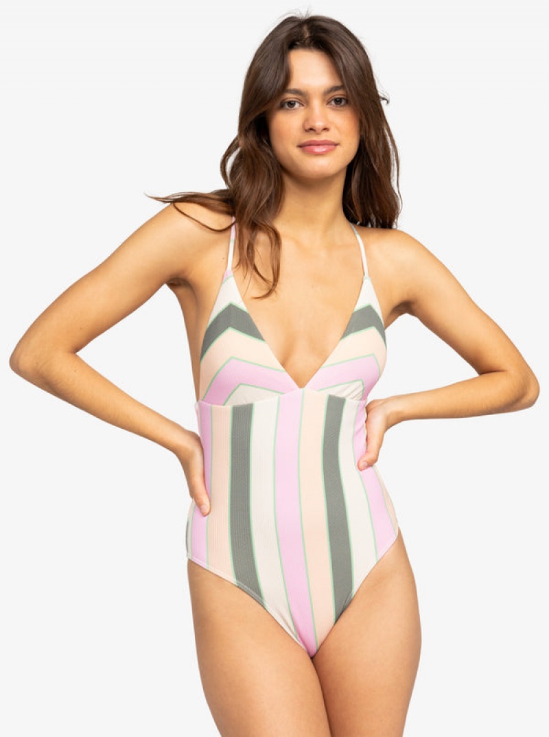 Roxy Vista Stripe One-Piece Swimsuits | 23978-AONB