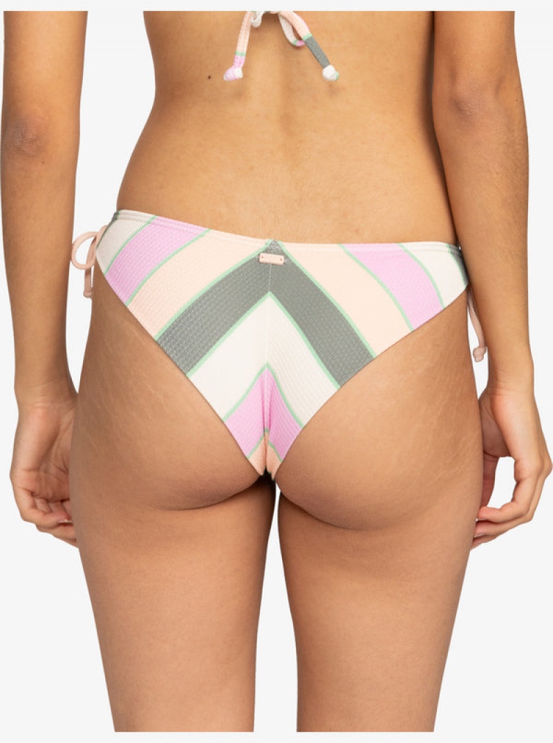 Roxy Vista Stripe Tie Side Cheeky Bikini Bottoms | 17852-RVLD