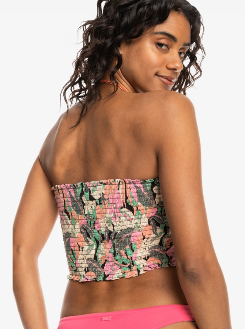 Roxy Warm Waters Ruched Bandeau Tops | 29831-UKLF