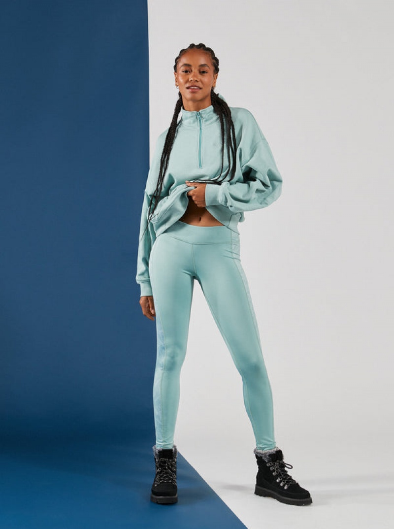 Roxy Waves Of Warmth Half-Zip Fleece Loungewear | 95832-IHRJ