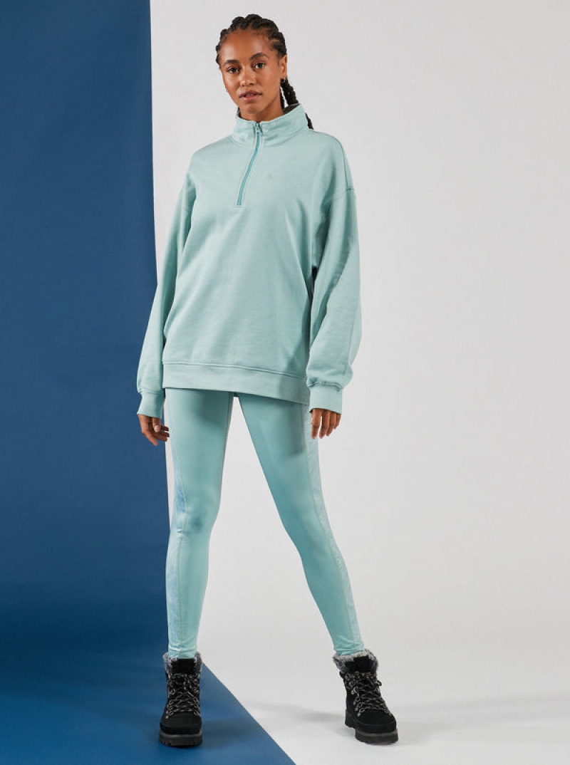 Roxy Waves Of Warmth Half-Zip Fleece Loungewear | 95832-IHRJ