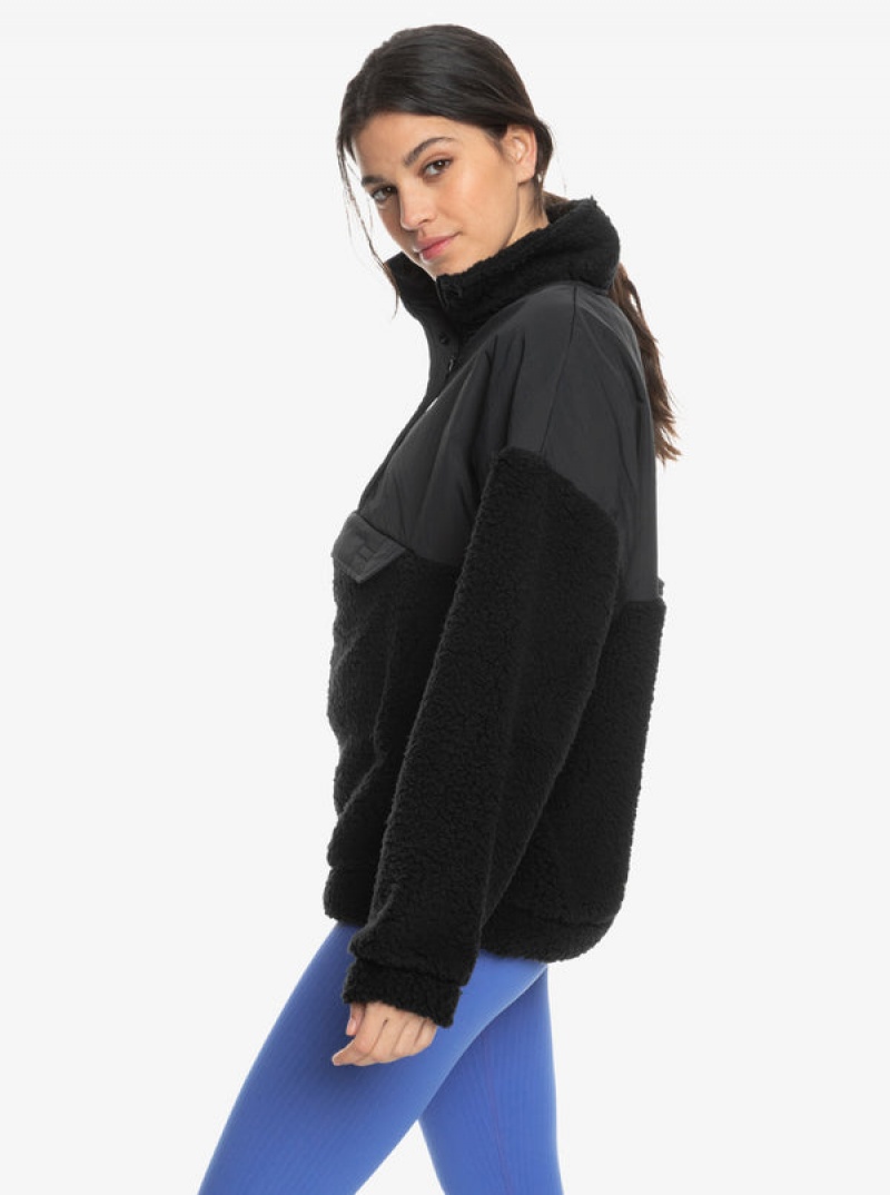 Roxy Waves Of Warmth Half-Zip Mock Neck Fleece Hoodie | 79603-YPMZ