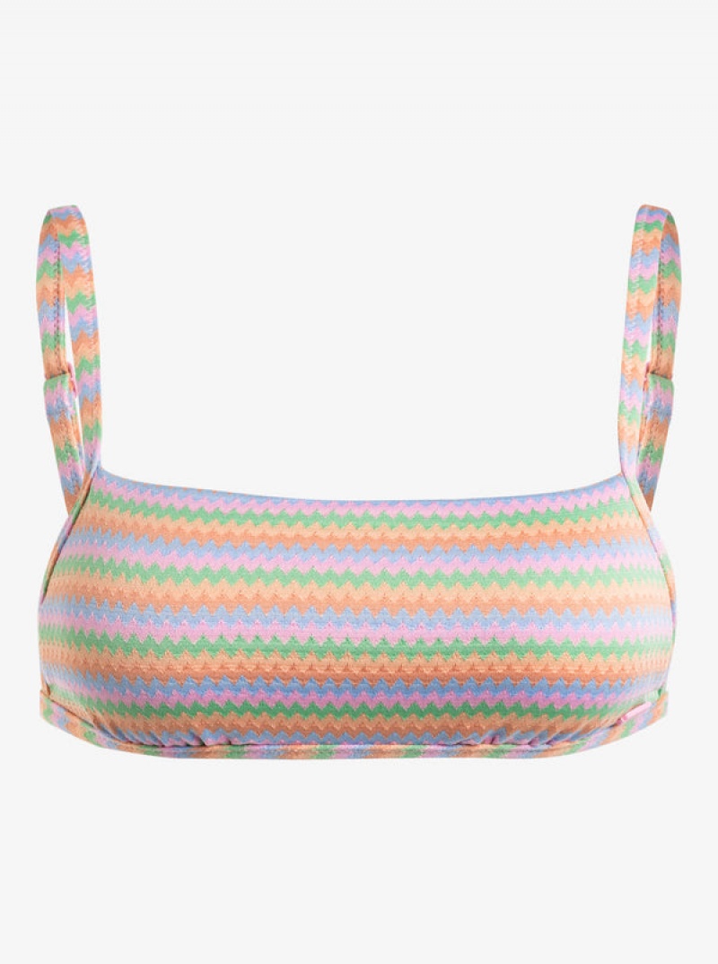 Roxy Wavy Stripe Bralette Bikini Tops | 39782-NIPK