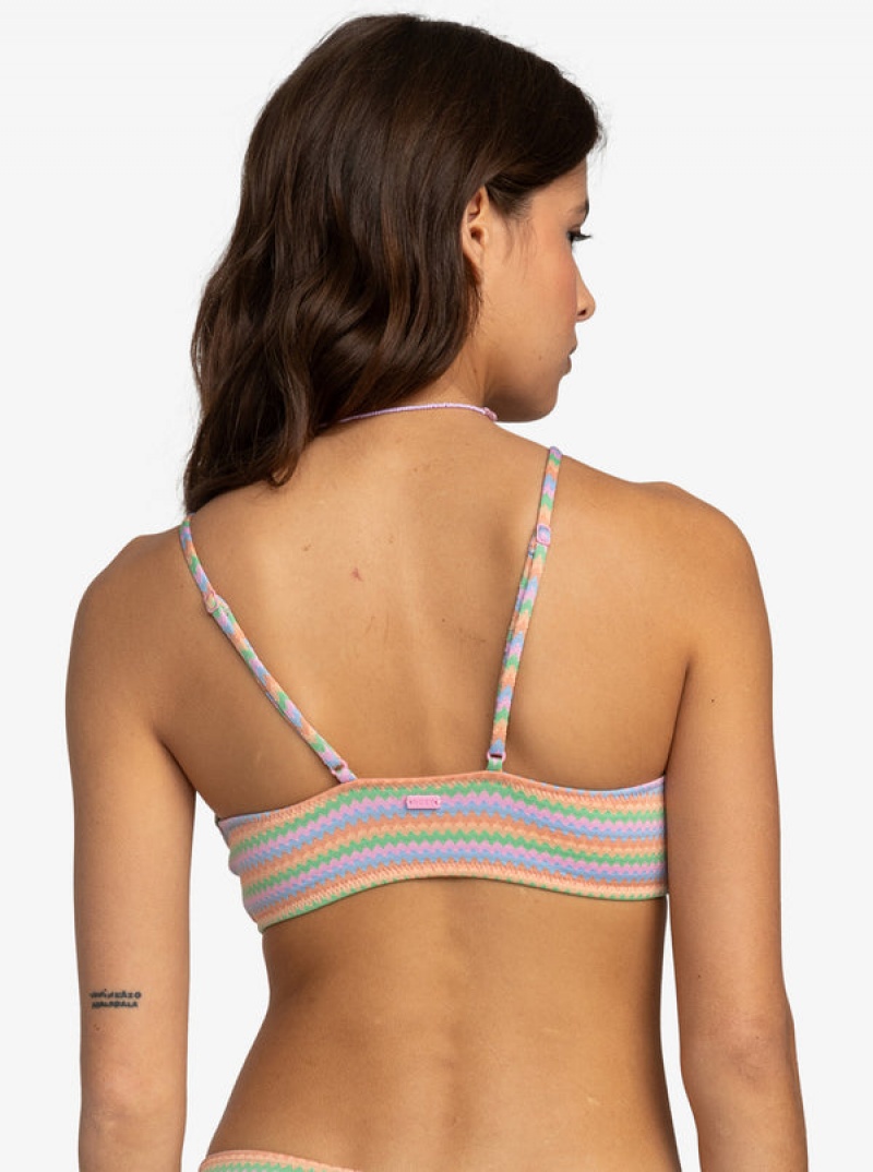 Roxy Wavy Stripe Fashion Bralette Bikini Tops | 26401-JBFN