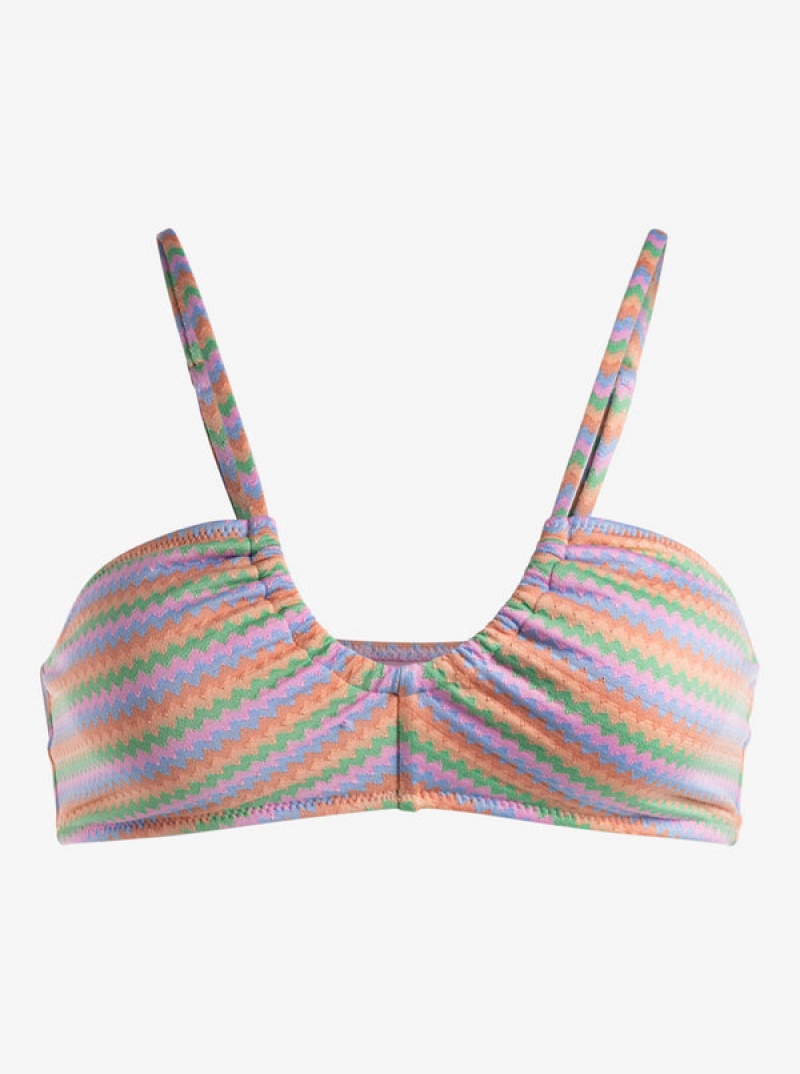 Roxy Wavy Stripe Fashion Bralette Bikini Tops | 26401-JBFN