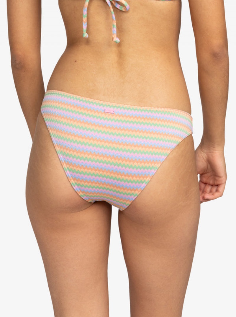 Roxy Wavy Stripe Moderate Bikini Bottoms | 97805-CPUR