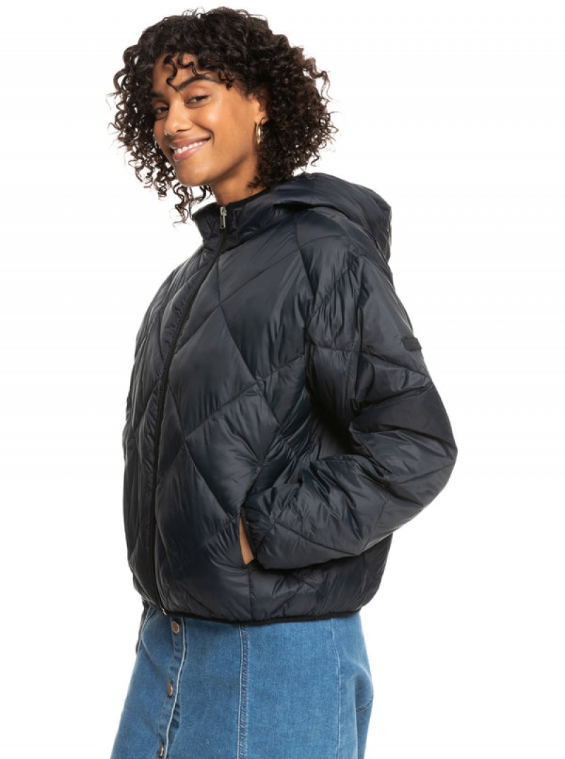 Roxy Wind Swept Lightweight Hooded Packable Jackets | 56179-WLFP